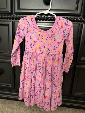 Little Sleepies Pink Splatter Print Long Sleeve Dress